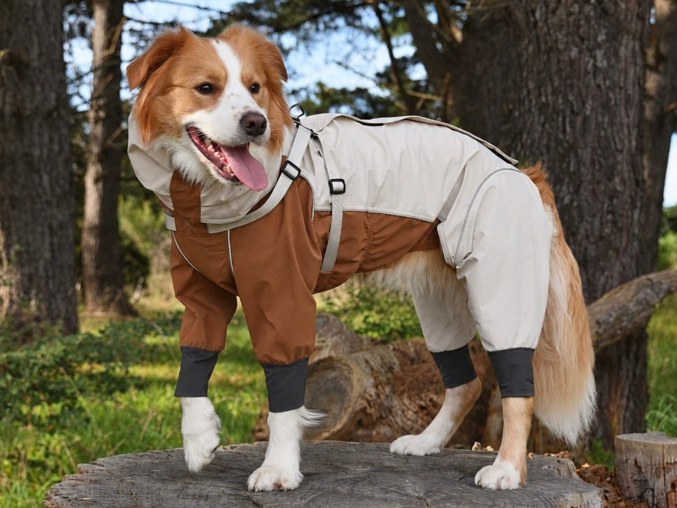 Dog Raincoat Coverage: Body, Legs and Hood | Pawé Lab